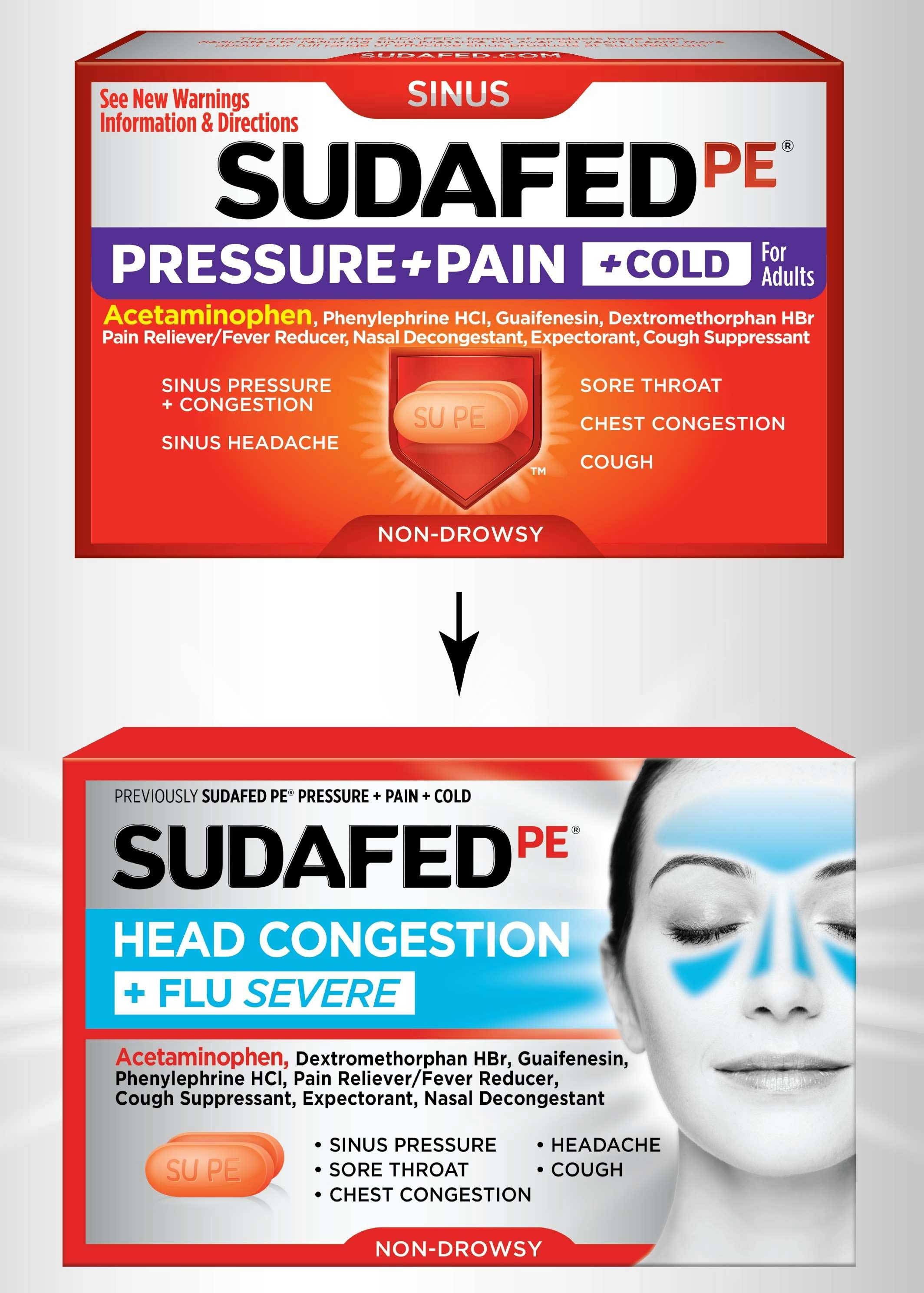 Sudafed Head Congestion Plus Flu Relief Tablets, 24 count per pack -- 72 per case