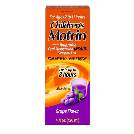 Motrin Childrens Grape Flavor Oral Suspension, 4 Fluid Ounce -- 36 per case