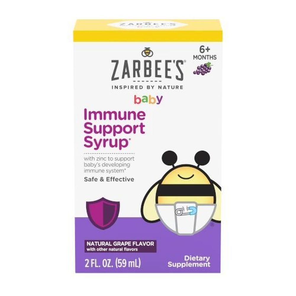 Zarbees Grape Flavor Baby Immune Support Syrup, 2 Fluid Ounce -- 12 per case