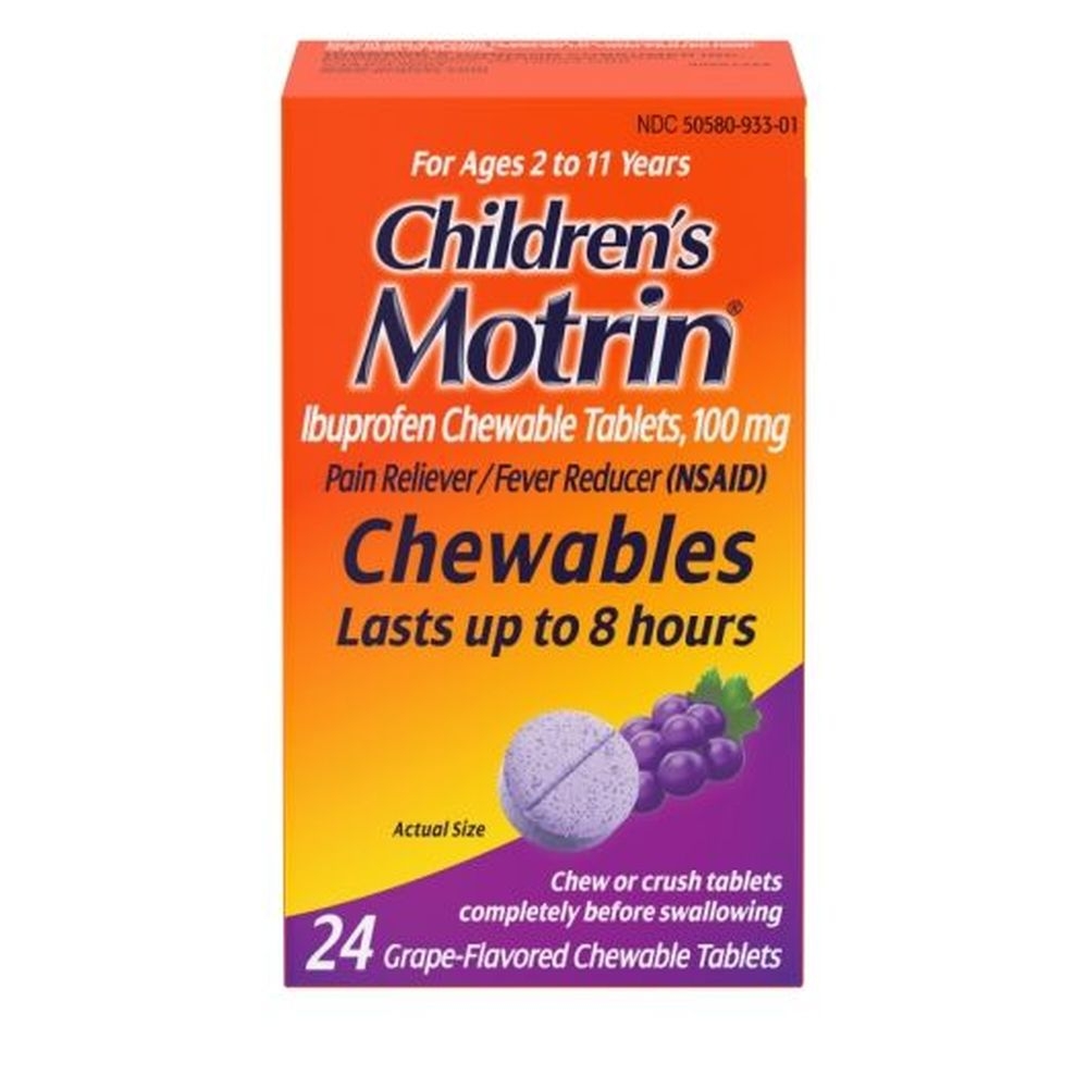 Childrens Motrin Grape Flavor Chewable Tablet, 24 count -- 24 per case
