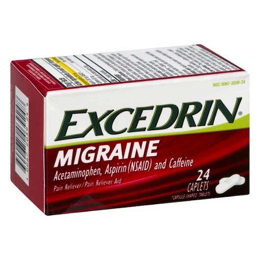 Excedrin Migraine Caplets - 24 count per pack -- 24 packs per case
