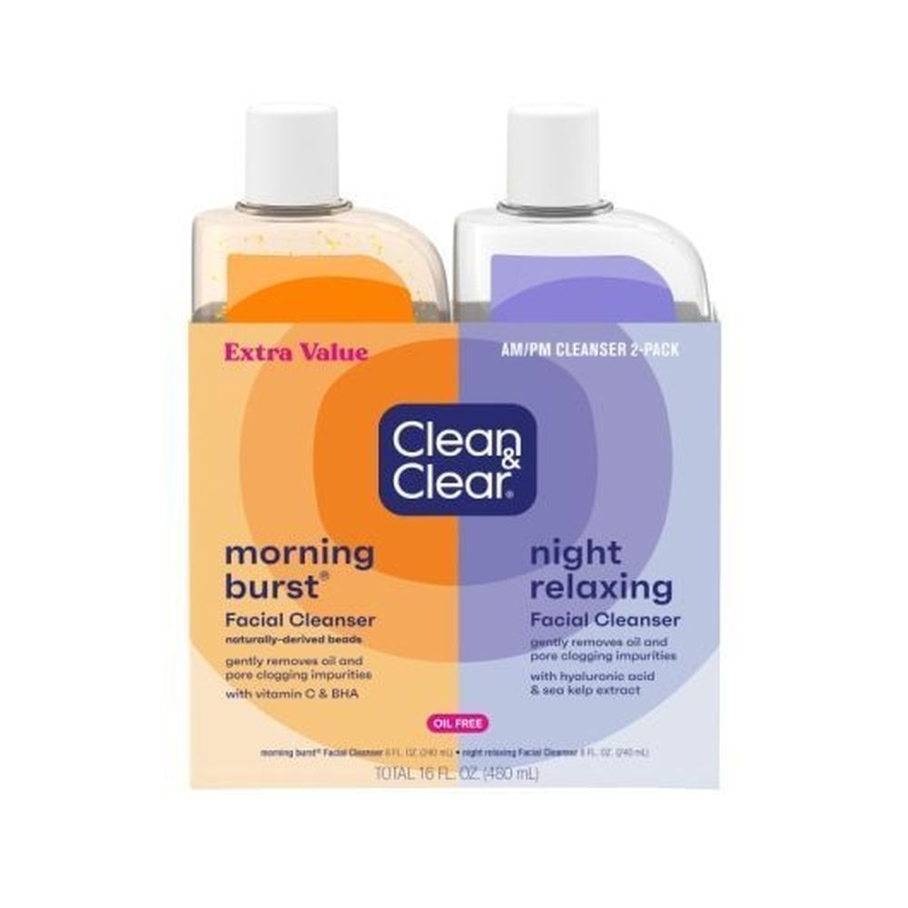 Clean and Clear Morning Burst Plus Night Relaxing Face Wash, 16 Ounce -- 12 per case