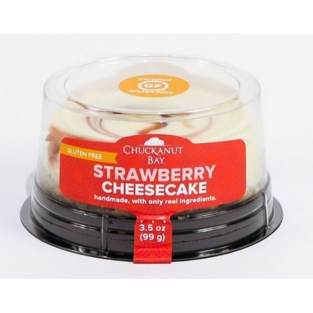 Chuckanut Bay 3 inch Gluten Free Strawberry Cheesecake, 3.5 Ounce -- 12 per case