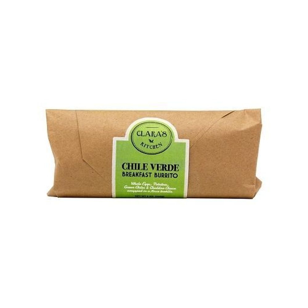 Claras Kitchen Chile Verde Breakfast Burrito, 12 count -- 12 per case
