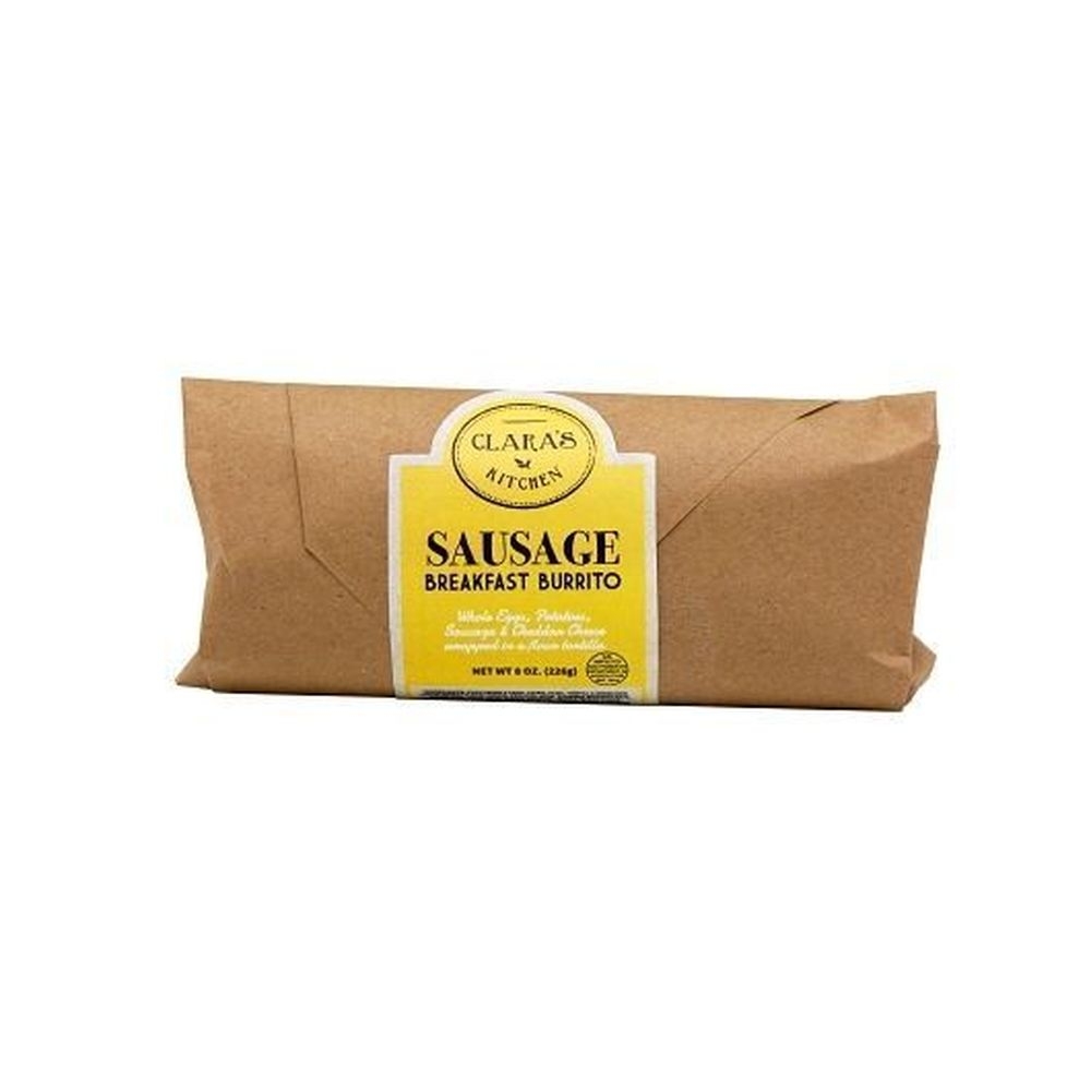 Claras Kitchen Sausage Breakfast Burrito, 12 count