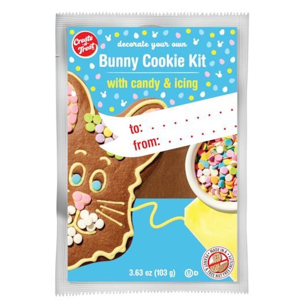 Create A Treat Chocolate Bunny Cookie Kit with Candy and Icing, 3.63 Ounce