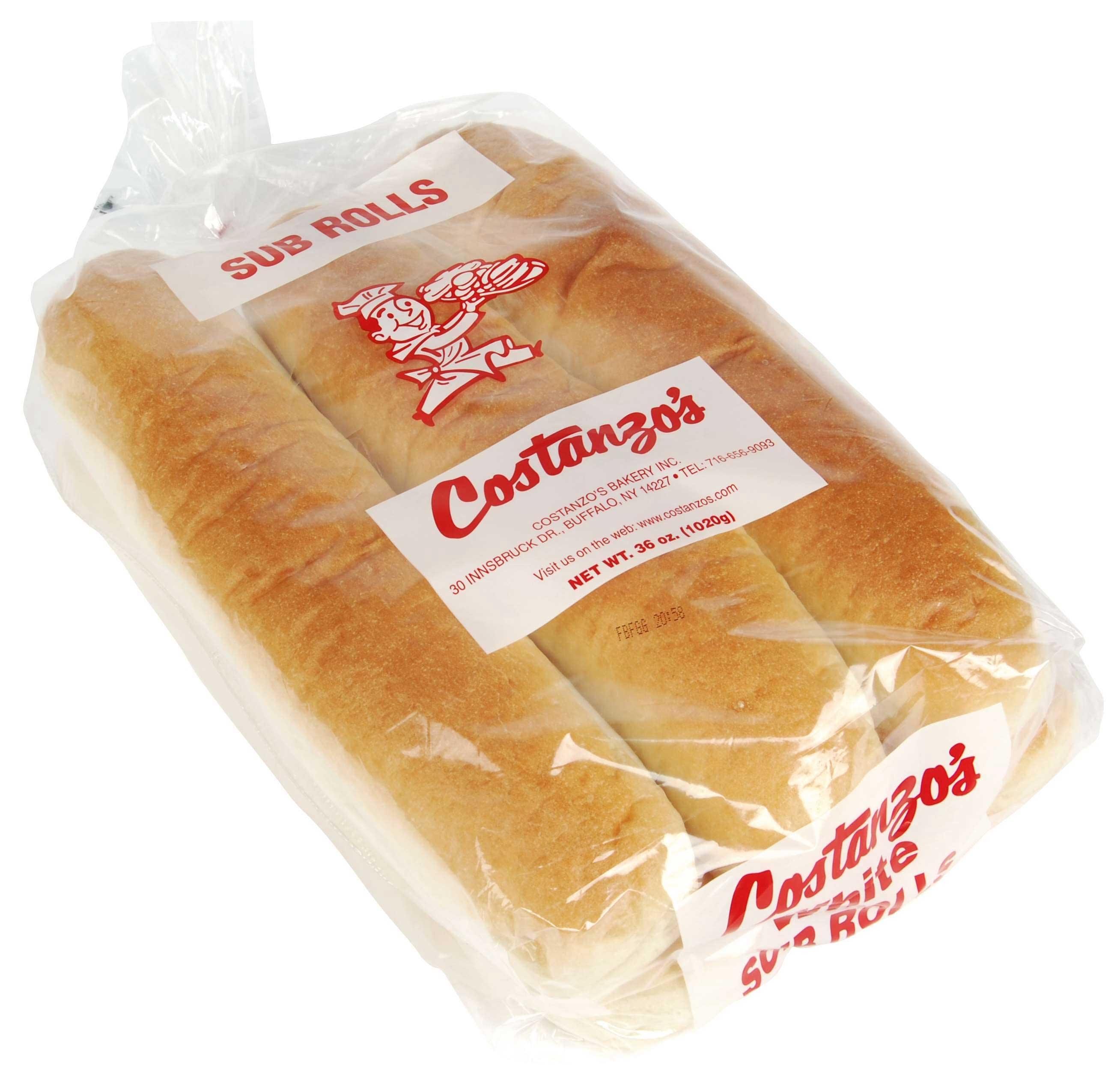 Costanzos Bakery White Submarine Roll, 176 Gram -- 36 per case