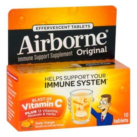 Airborne Zesty Orange Effervescent Tablet - 10 count per pack -- 72 packs per case