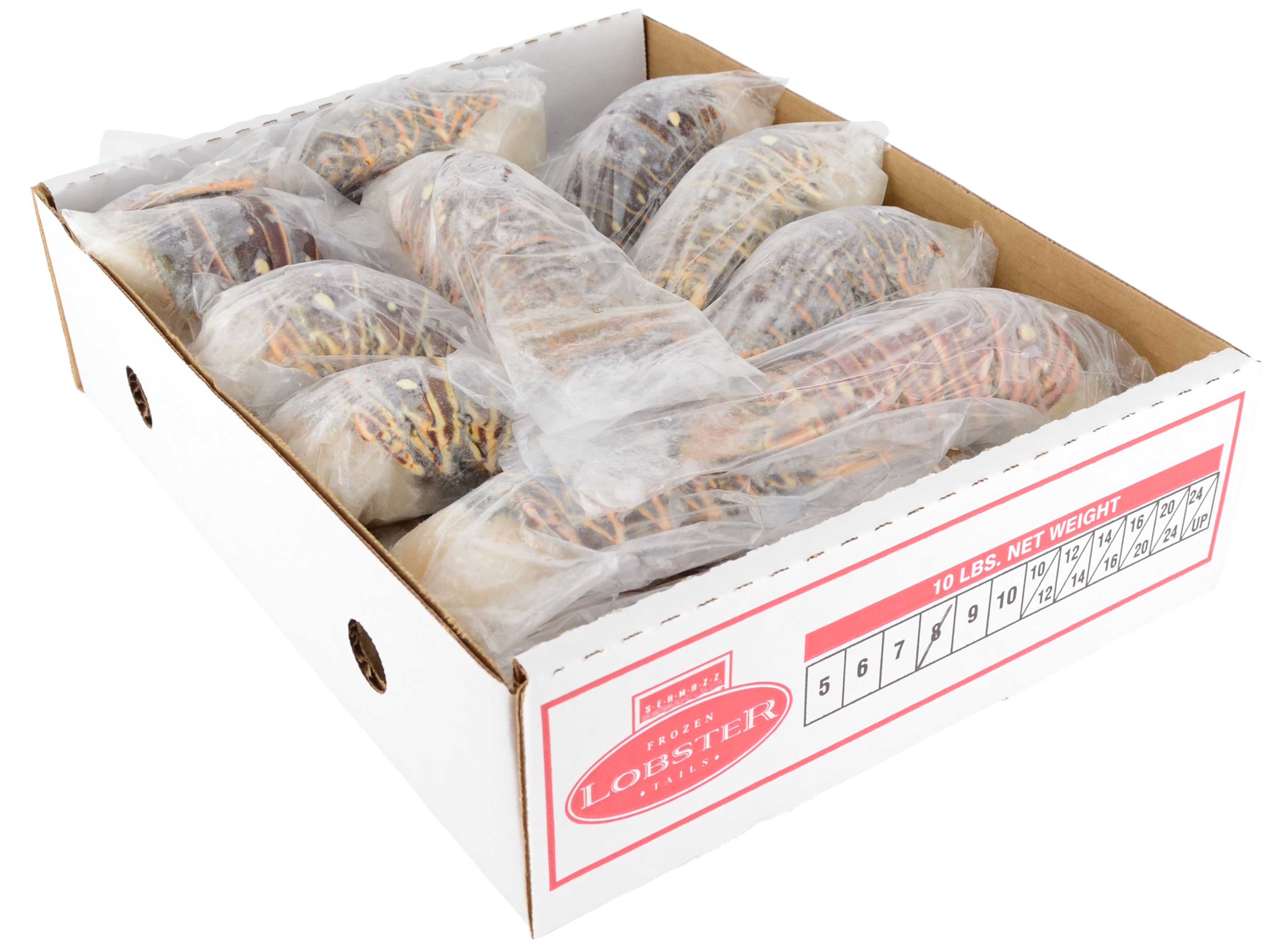Frozen Seafood Warm Water Lobster Tail, 10 Pound.
