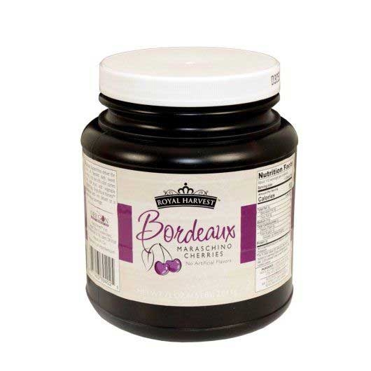 Royal Harvest Bordeaux Maraschino Cherries with Stem, 0.5 Gallon -- 2 per case