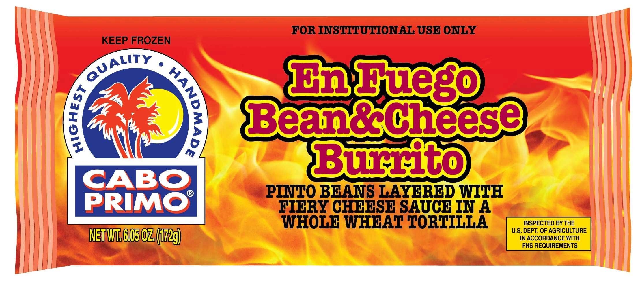 Cabo Primo En Fuego Bean and Cheese Burrito, 6.05 Ounce -- 80 per case.