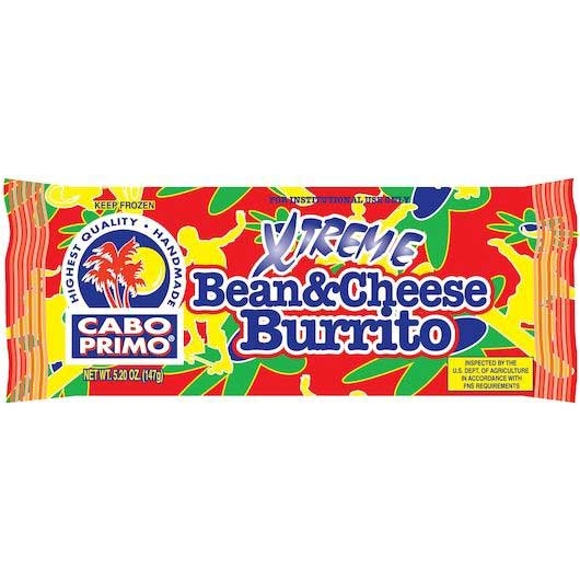 Cabo Primo Extreme Bean and Cheese Whole Grain Burrito, 5.2 Ounce -- 96 per case