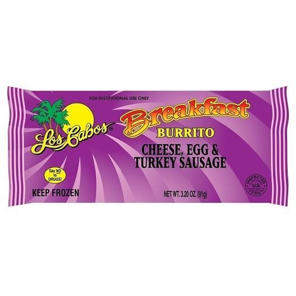 Cabo Real Turkey Sausage Egg and Cheese Breakfast Burrito, 3.2 Ounce -- 120 per case