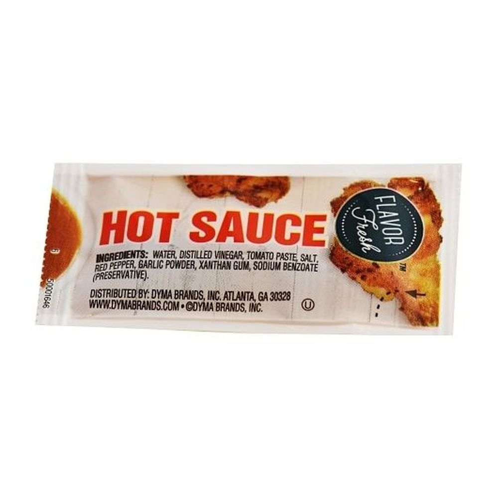 Flavor Fresh Hot Sauce, 3 Gram Pouch -- 200 per case.