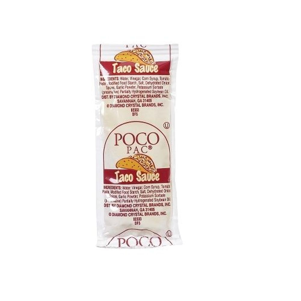 Poco Pac Liquid Taco Sauce, 9 Gram Pouch -- 200 per case