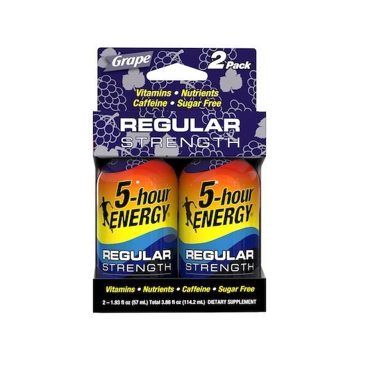 5 Hour Energy Grape Regular Strength Energy Shot, 1.93 Ounce Bottles -- 216 per case