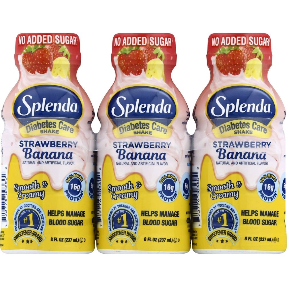 Splenda Diabetes Care Strawberry Banana Shake, 8 Ounce -- 24 per case