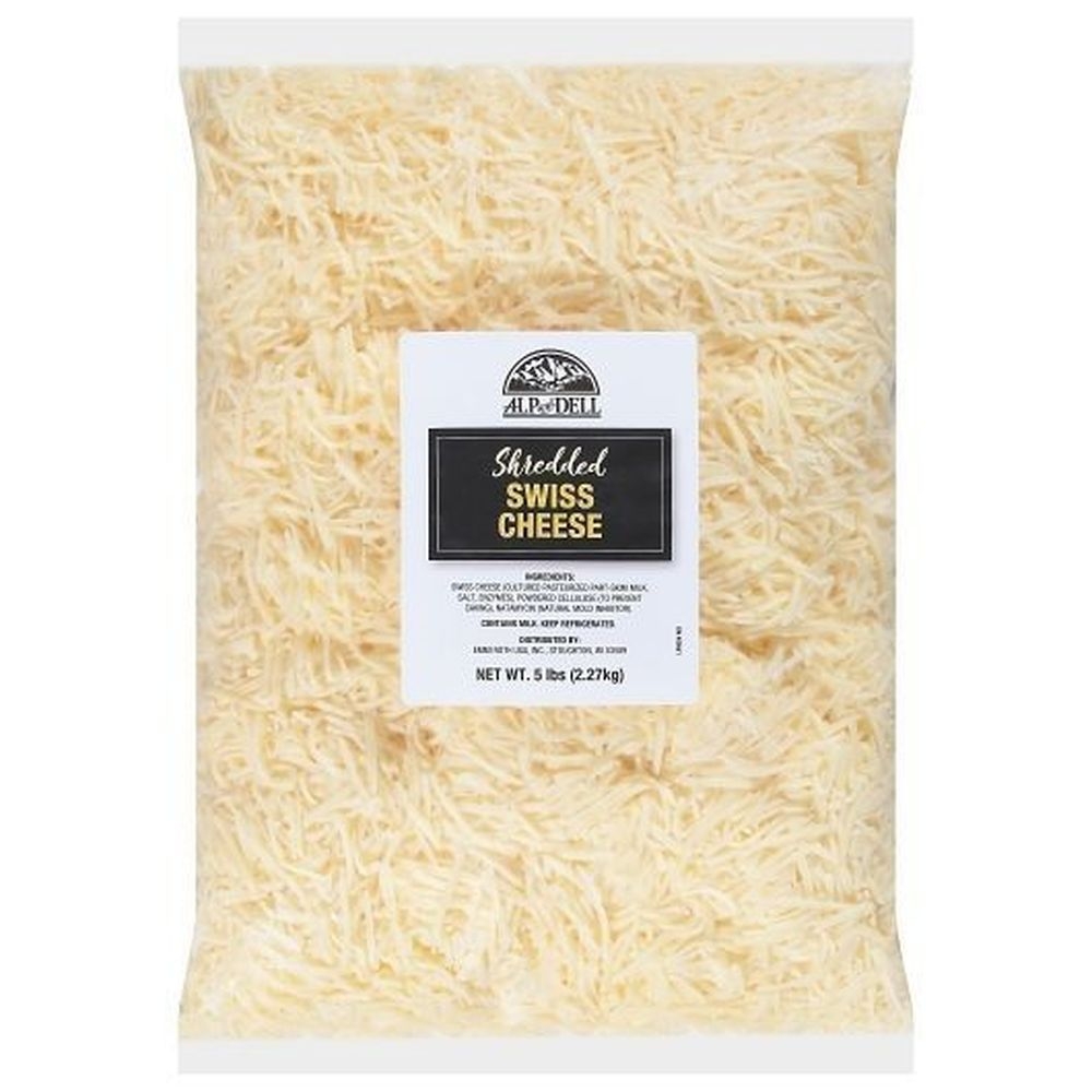 Alp and Dell Shredded Swiss Cheese, 5 Pound -- 4 per case