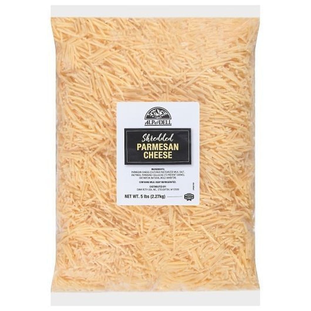 Alp and Dell Shredded Parmesan Cheese, 5 Pound -- 4 per case