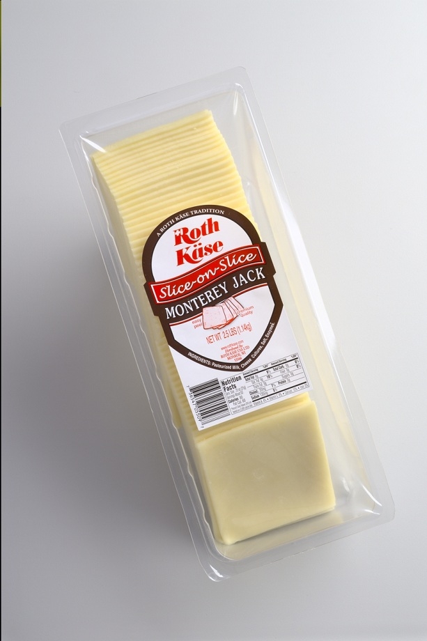 Roth Kase Signatures Slice On Slice Monterey Jack Square Cheese, 2.5 Pound -- 4 per case.