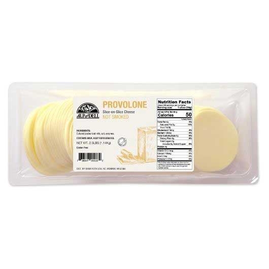 Alp and Dell Slice On Slice Provolone Cheese, 2.5 Pound -- 4 per case