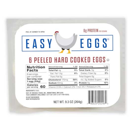 Easy Eggs Peeled Hard Cooked Eggs, 9.3 Ounce -- 24 per case