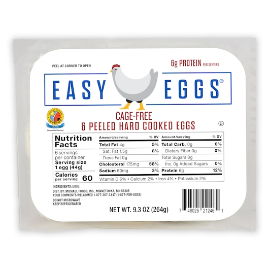 Easy Eggs R American Humane Certified Peeled Cage Free Hard Cooked Eggs, 9.3 Ounce -- 6 per case