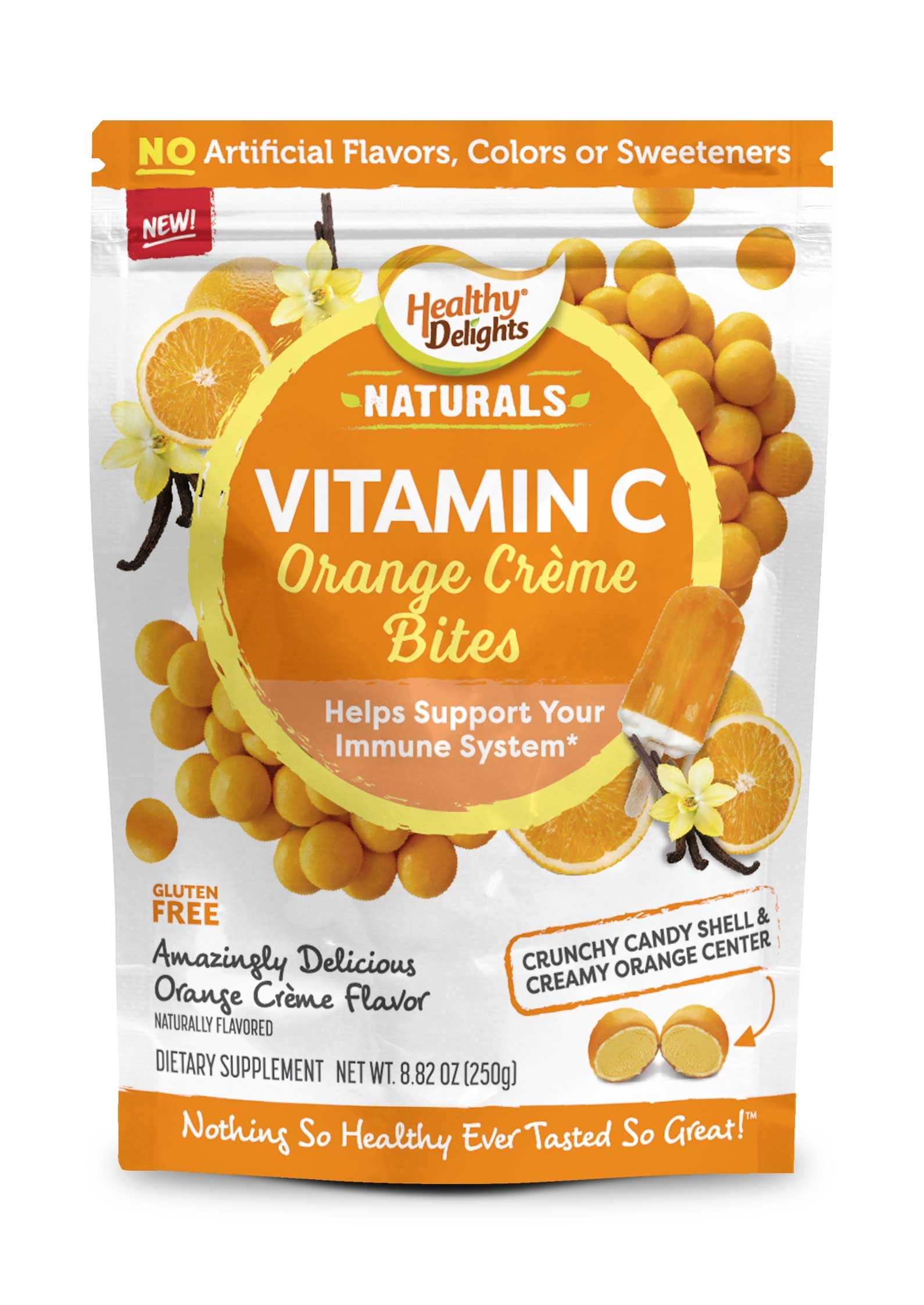 Healthy Delights Naturals Vitamin C Orange Creme Bites, 30 count per pack -- 12 per case