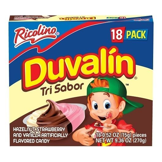Duvalin Trisabor Hazelnut Strawberry Vanilla Spread Candy -- 432 per case