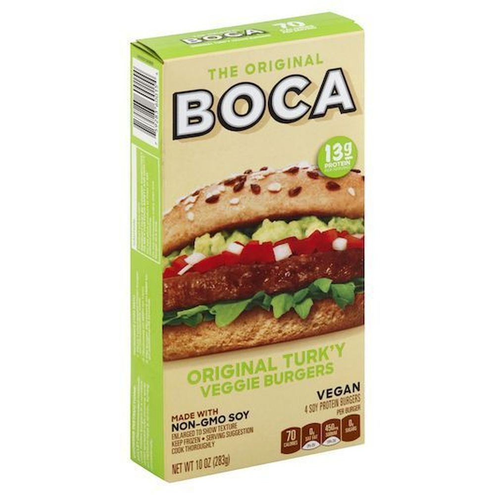 Boca Organic Original Vegan Veggie Burger, 10 Ounce -- 12 per case