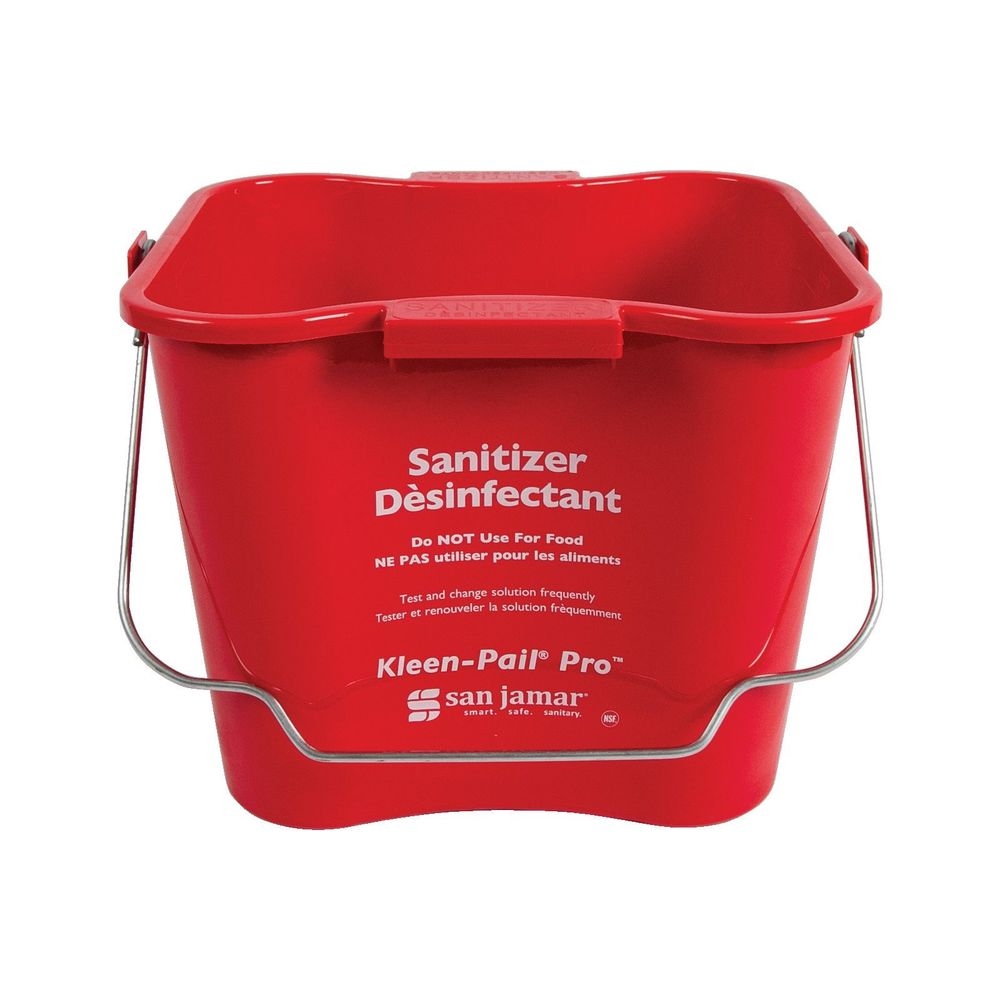 Kleen Pail Pro Red Sanitizer Disinfectant Pail, 6 Quart Capacity -- 12 per case
