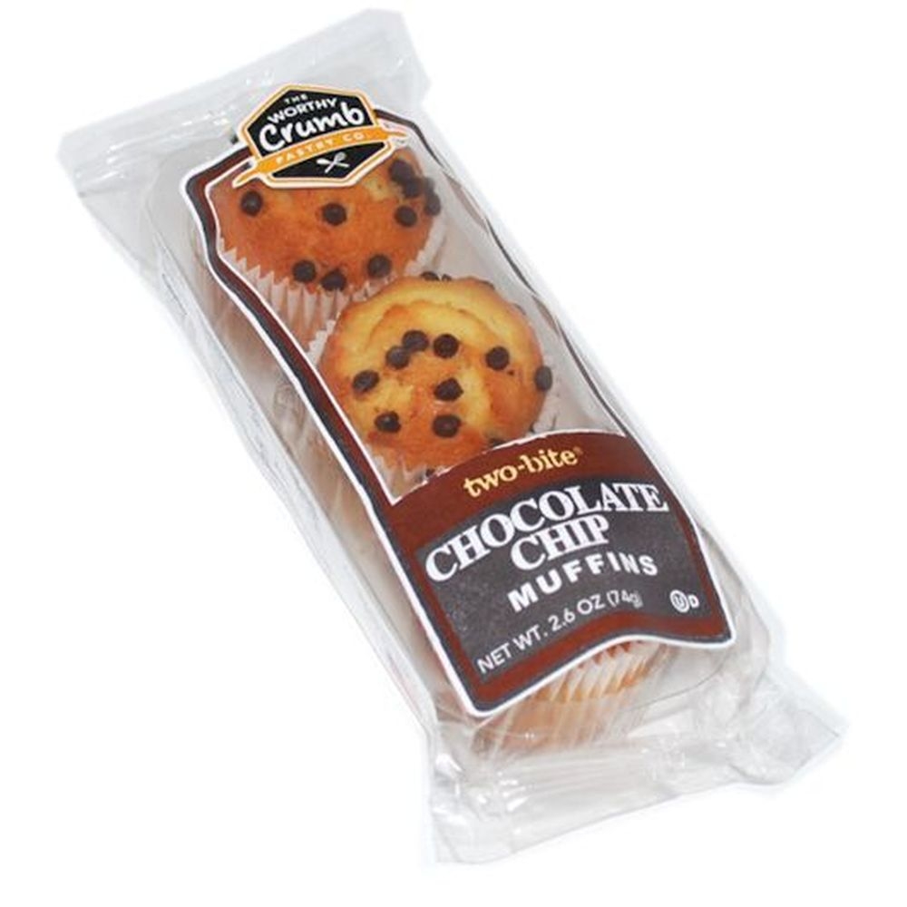 The Worthy Crumb Two Bite Assorted Chocolate Chip Muffins, 2.6 Ounce -- 96 per case