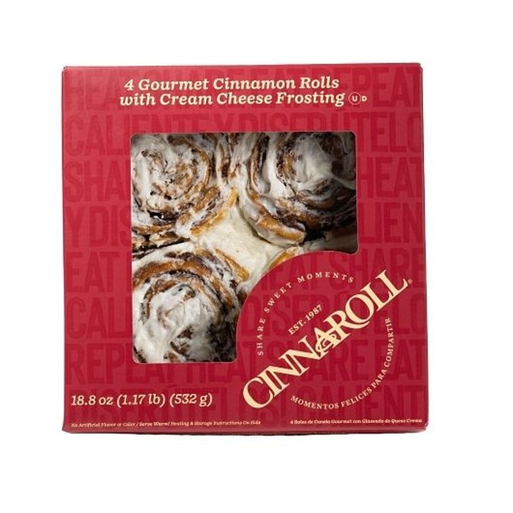 Cinnaroll Gourmet Frosted Cinnamon Rolls, 4 count -- 14 per case