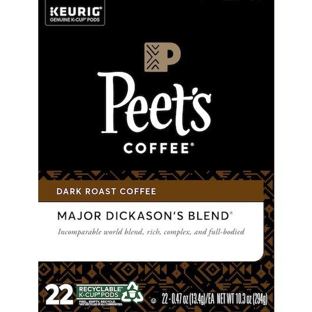 Peets Major Dickasons Blend Dark Roast Coffee Keurig K-Cup Pod, 20 count -- 4 per case