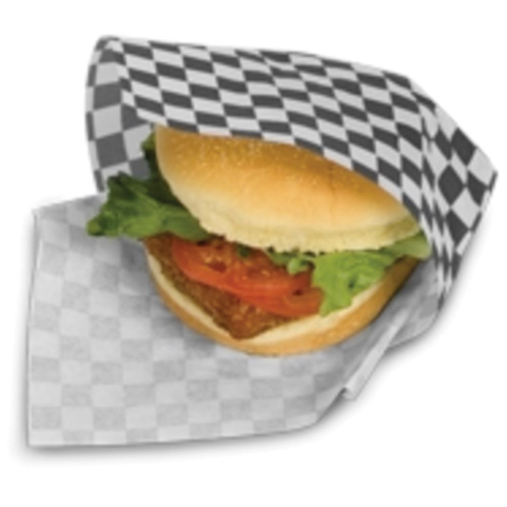 Bagcraft Black Check Dry Wax Sheet, 12 x 12 inch -- 5000 per case