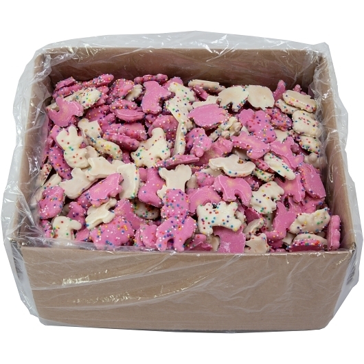 Hayden Valley Foods Pink and White Yogurt Covered Animal Crackers, 9 Pound