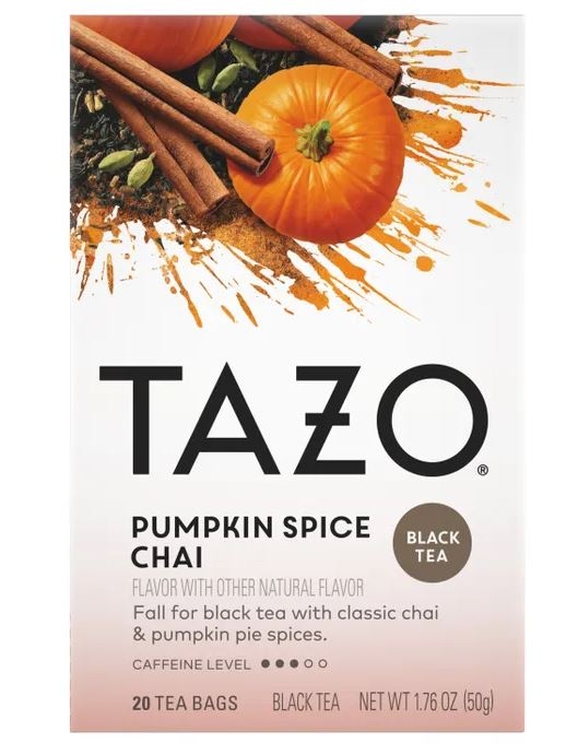 TAZO Pumpkin Spice Chai Black Tea Bags, 20 Bags -- 6 per case
