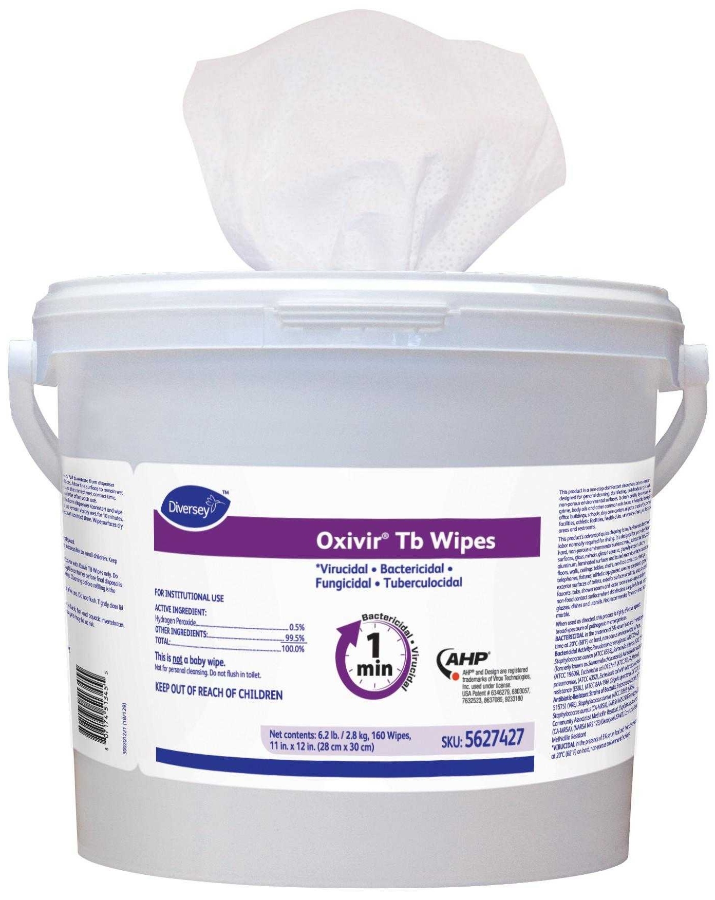 Oxivir Tb disinfectant Cleaner Wipes, 160 count per pack -- 4 per case