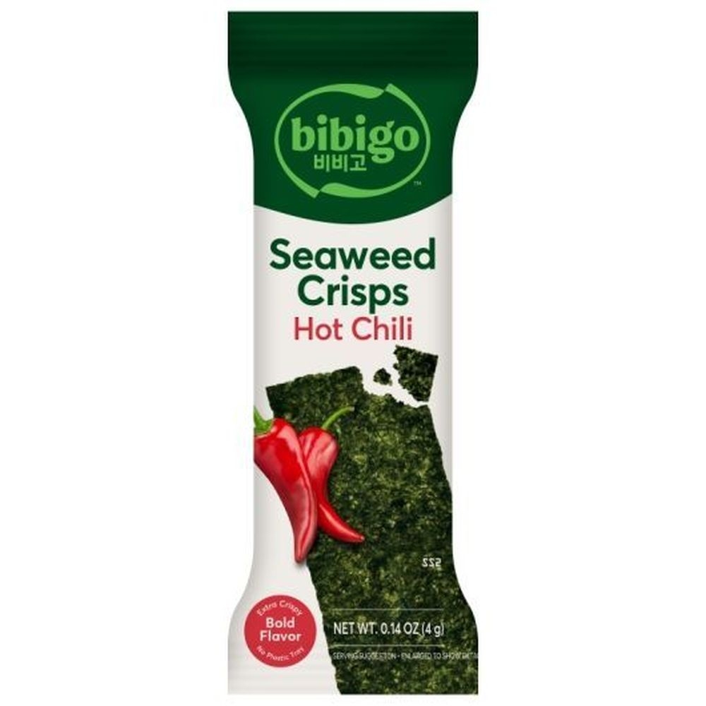 Bibigo Hot Chili Seaweed Crisps, 0.14 Ounce -- 3 per case