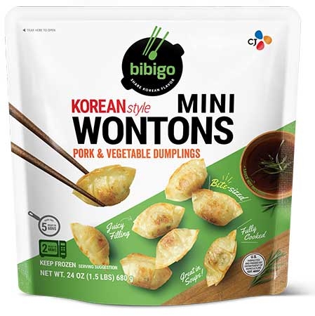 Bibigo Korean Style Pork and Vegetable Mini Wonton, 24 Ounce -- 4 per case