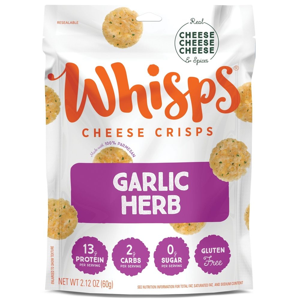 Whisps Garlic Herb Cheese Crisps, 2.12 Ounce -- 12 per case