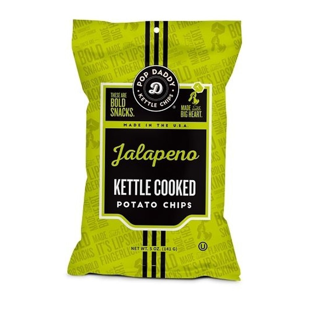 Pop Daddy Jalapeno Kettle Cooked Potato Chips, 5 Ounce -- 12 per case