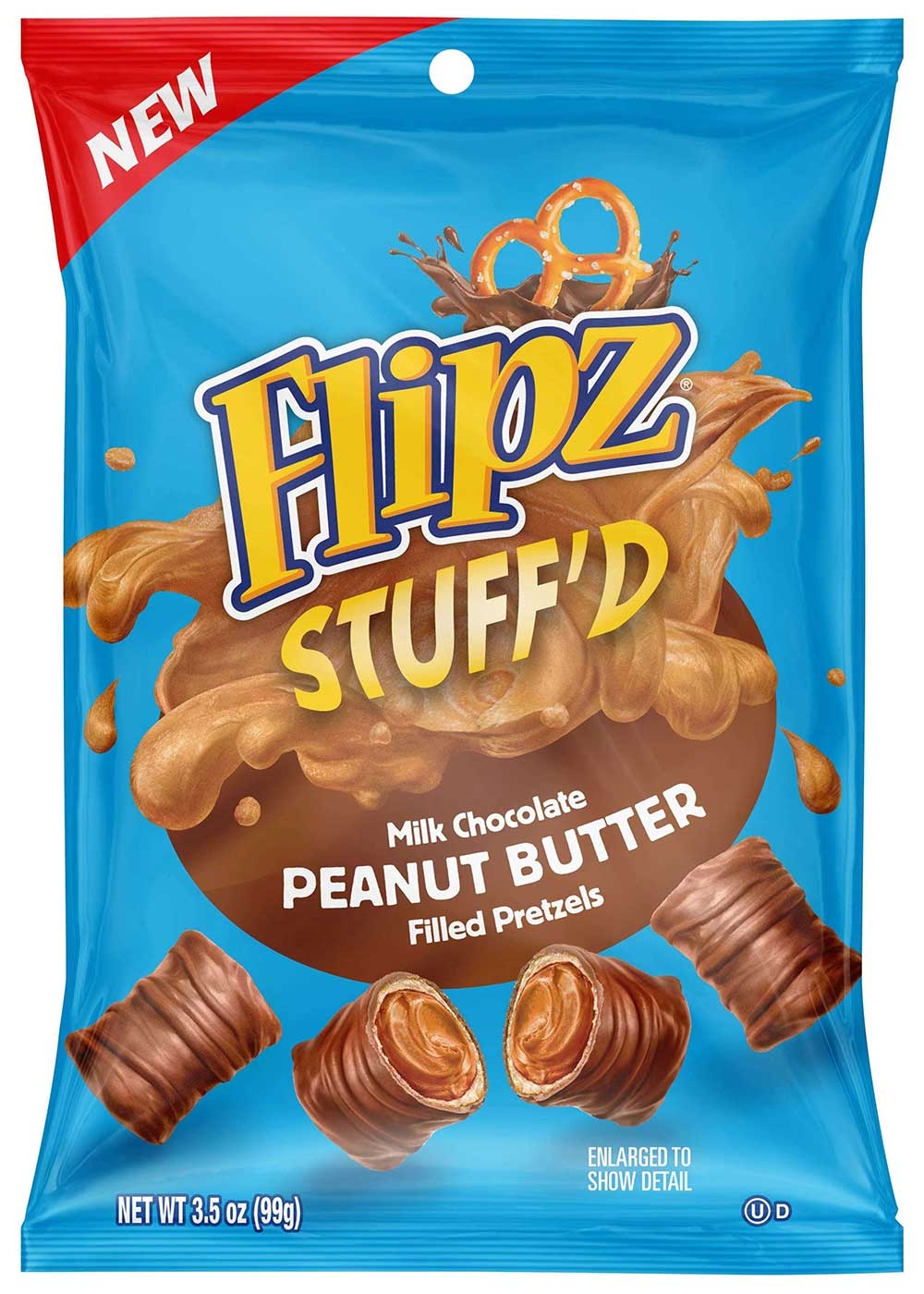 Flipz Stuffed Milk Chocolate Peanut Butter Filled Pretzel, 3.5 Ounce -- 6 per case