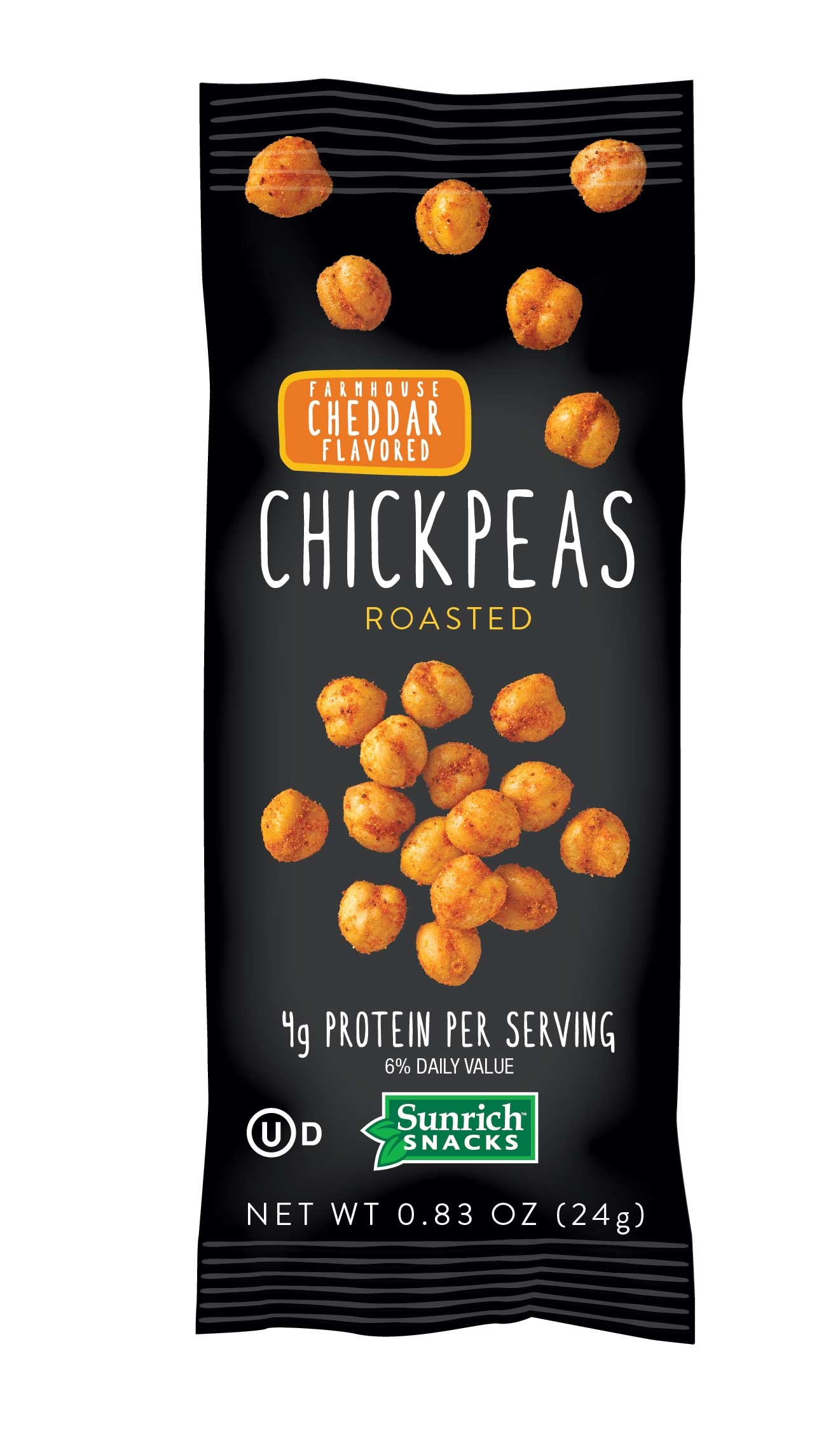 Sunrich Naturals Farmhouse Cheddar Chickpeas, 0.83 Ounce -- 150 per case.