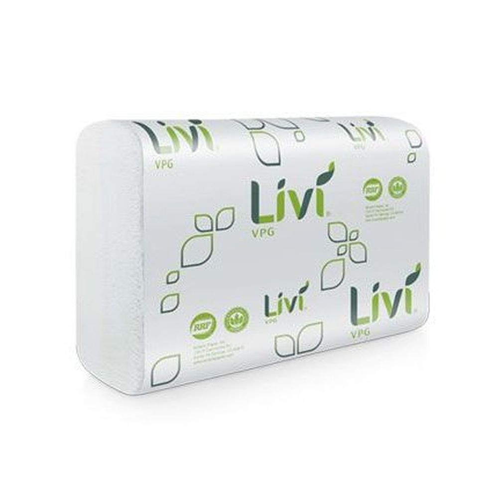 Solaris Livi VPG White 1 Ply Multifold Towel, 9.1 x 9.5 inch -- 4000 per case.