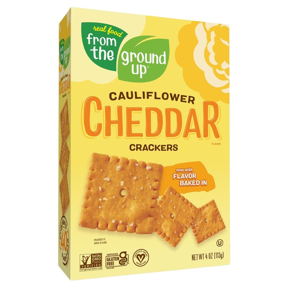 From The Ground Up Cheddar Cauliflower Cracker, 4 Ounce -- 6 per case