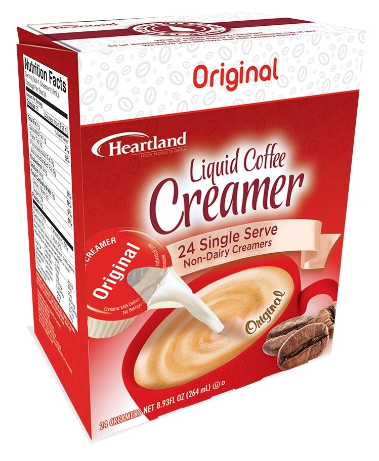 Heartland Original Liquid Coffee Creamer Cup, 24 count per pack -- 6 per case.