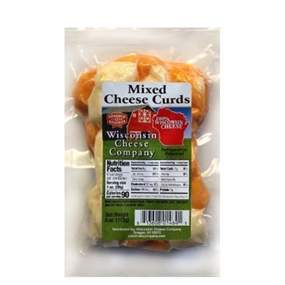 Wisconsin Cheese Company Mixed Cheese Curds, 4 Ounce -- 32 per case