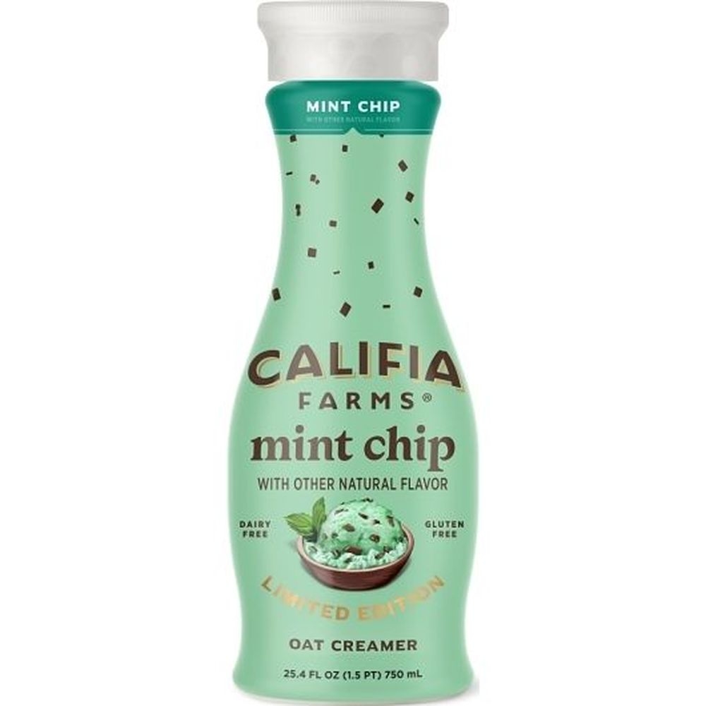 Califia Farms Mint Chip Oat Milk Coffee Creamer, 25.4 Fluid Ounce -- 6 per case