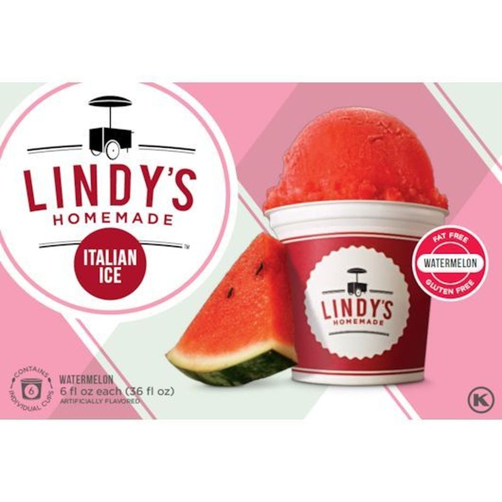Lindys Watermelon Italian Ice, 36 Fluid Ounce -- 9 per case